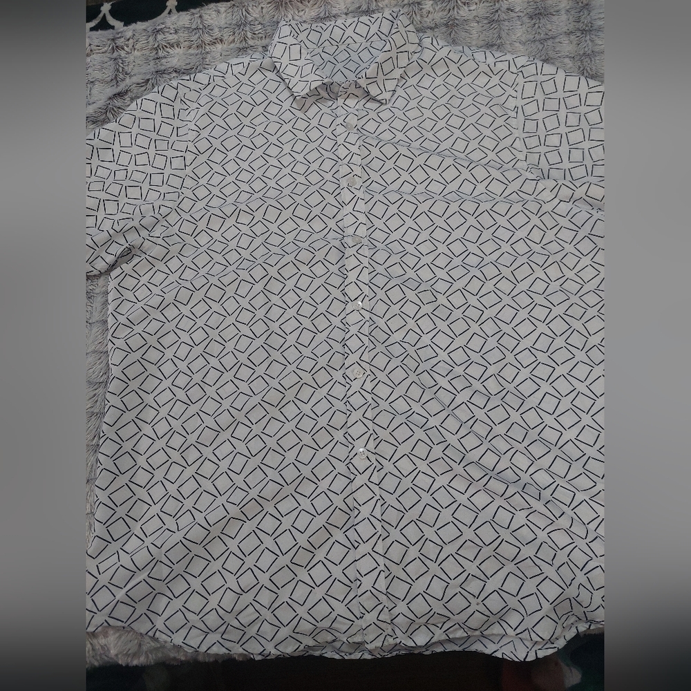 Mens shein XL geometric button-down shirt